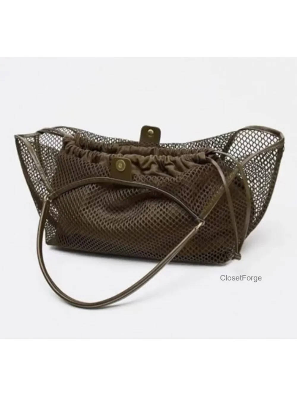 Large Mesh Hobo Bag Women Summer Beach Tote with Inner Pouch Travel Handbag